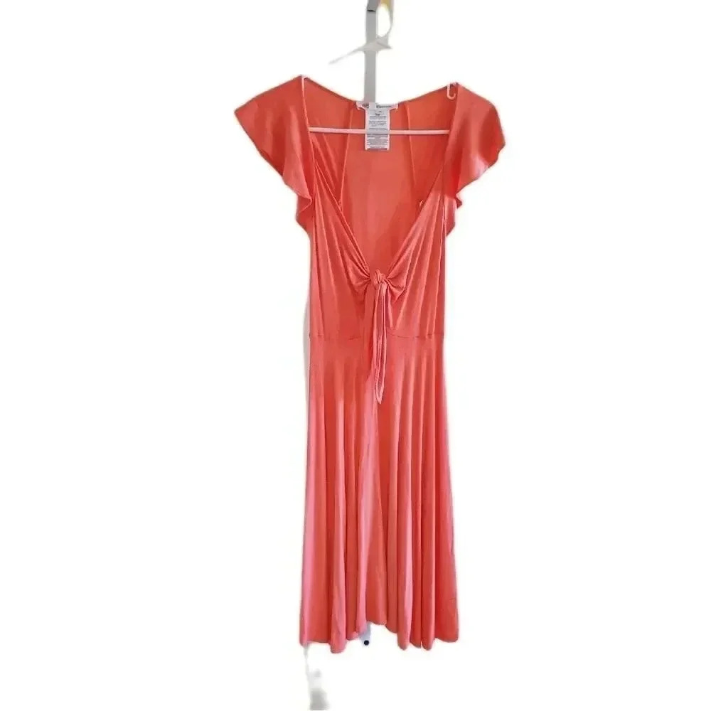 NWT BCBGeneration tangerine scoop Vneck dress Size XS